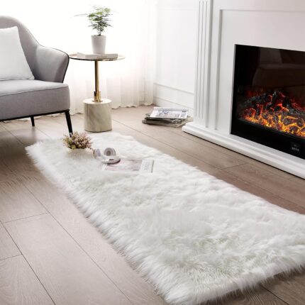 White Fluffy Rug